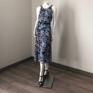 Tommy Hilfiger Midi Dress Blue/Cream Floral w/belt
